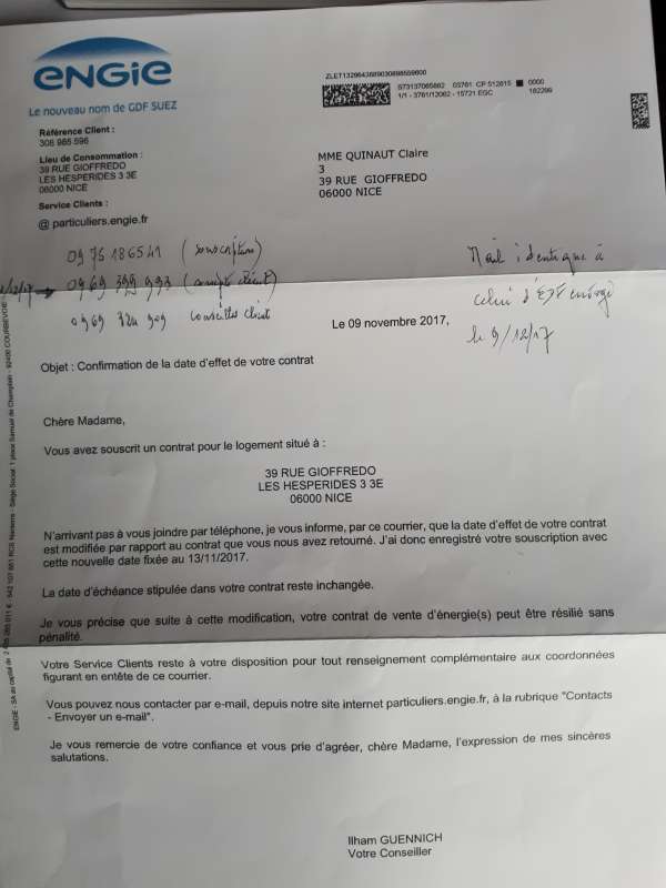 lettre résiliation engie